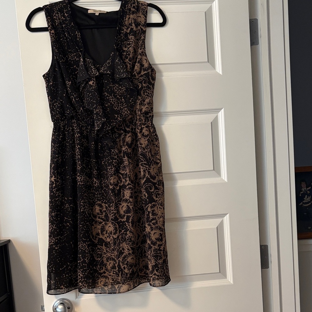 RW&CO. Black and Brown Floral Midi Dress